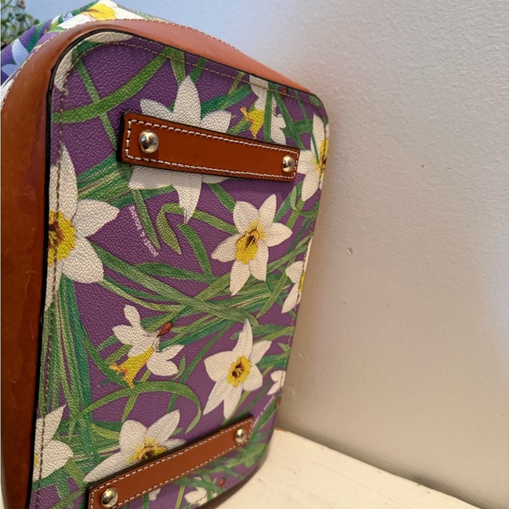 Dooney & Bourke Lavender Daffodil Botanical Collection Drawstring Purse - Picture 5 of 12